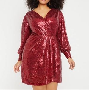New Not Worn Red Sequin Eloquii Dress